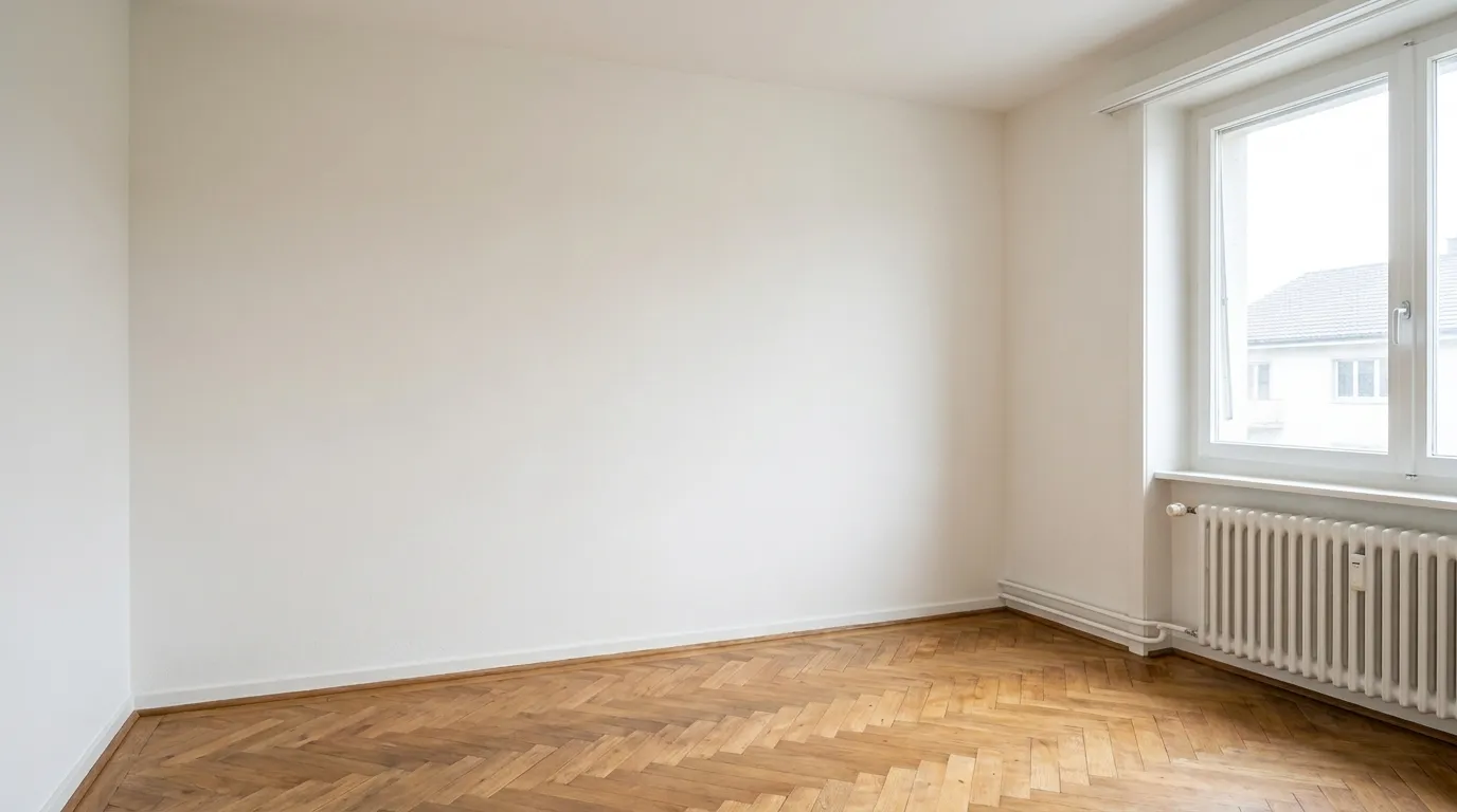 Frisch renoviertes Zimmer nach Malerarbeiten